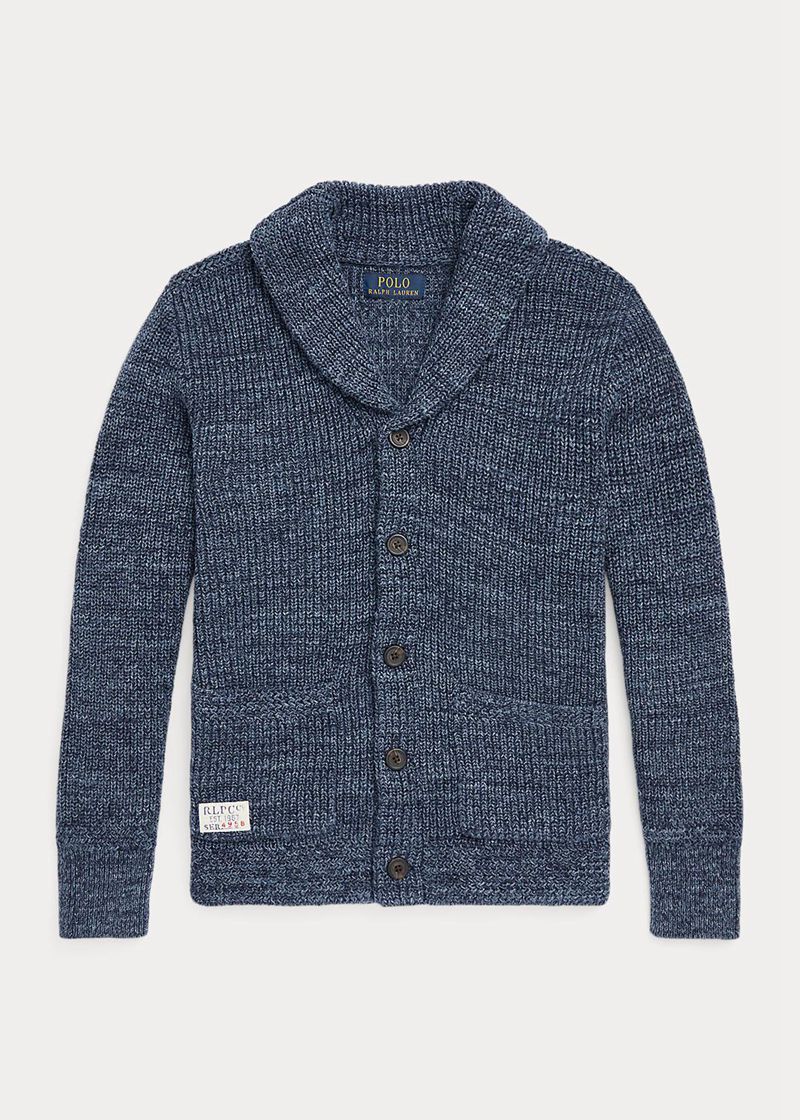 Sueter Ralph Lauren Niño 6-14 Años Marled Cotton Shawl Cardigan Chile Azules YPKRL-4658